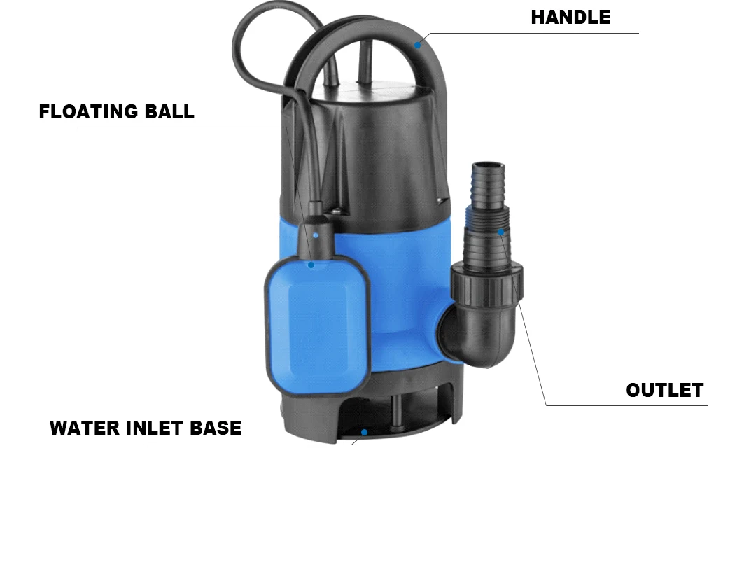 900W 220V Sp Plastic Submersible Chemical Pump for Household Corrosion Resistant High Lift Mute Sewage Water