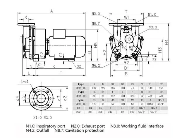 2BV Series Monoblock Single Stage Liquid Ring Vacuum Pump Cast Iron Stainless Steel Circulation Vacuum Pump