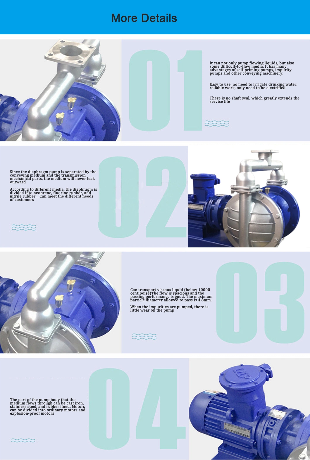 Stainless Steel Pneumatic Double Diaphragm Pump for Sulfuric Acid