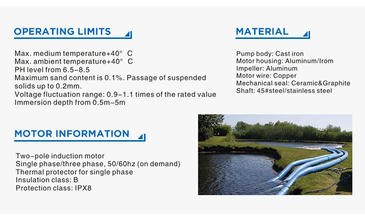 1.1kw/1.5HP 3 Inch Series Agriculture Use Electric Qdx Submersible Centrifugal Self Priming Water Pump