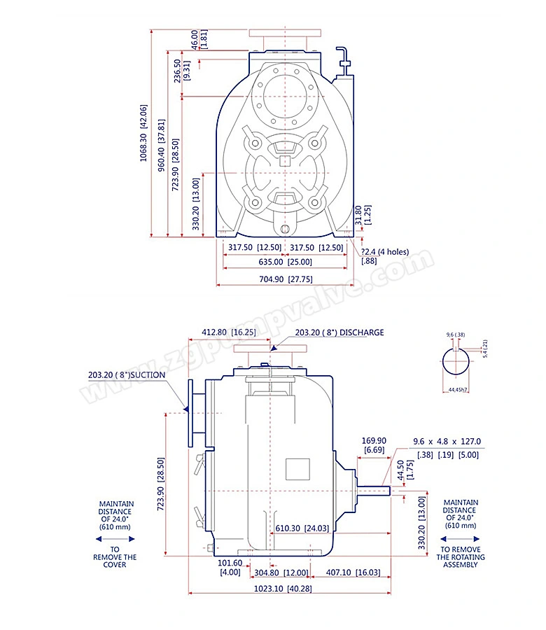 T Series American Technology Centrifugal Self-Priming Pump Heavy Duty Solids-Handling Made of Cast Iron Stainless Steel Duplex Stainless Steel