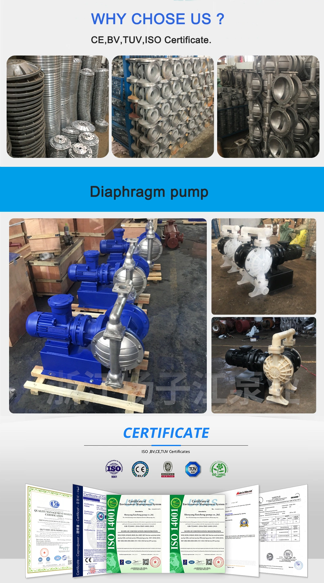 Stainless Steel Pneumatic Double Diaphragm Pump for Sulfuric Acid