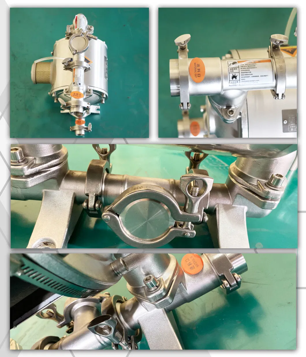 Stainless Steel Acid Proof Tri-Clamp Connection Diaphragm Pump with Nitrile Diaphragm