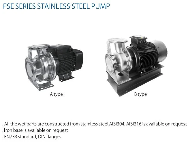 Standardized Centrifugal Pumps Monoblock End Suction Centrifugal Pump Stainless Steel Pump