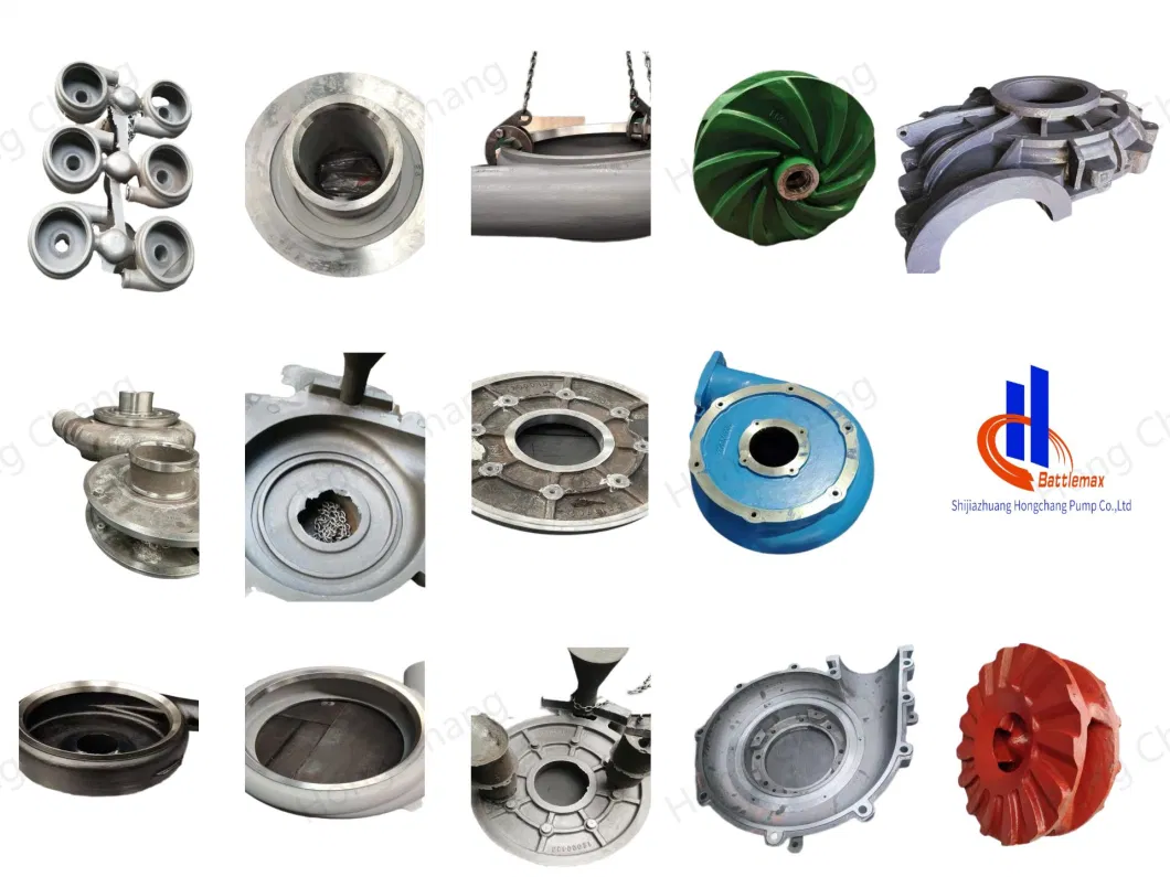 Horizontal Centrifugal Slurry Pump with Corrosion and Wear Resistant Spare Part