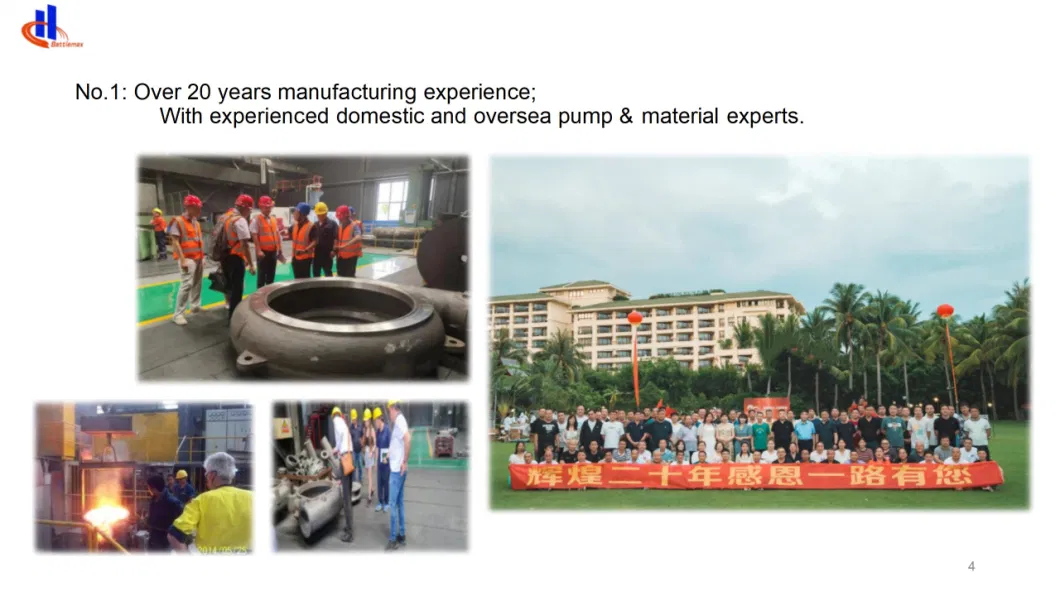 Horizontal Centrifugal Slurry Pump with Corrosion and Wear Resistant Spare Part