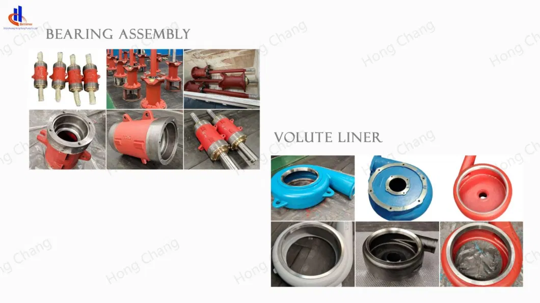 Horizontal Centrifugal Slurry Pump with Corrosion and Wear Resistant Spare Part