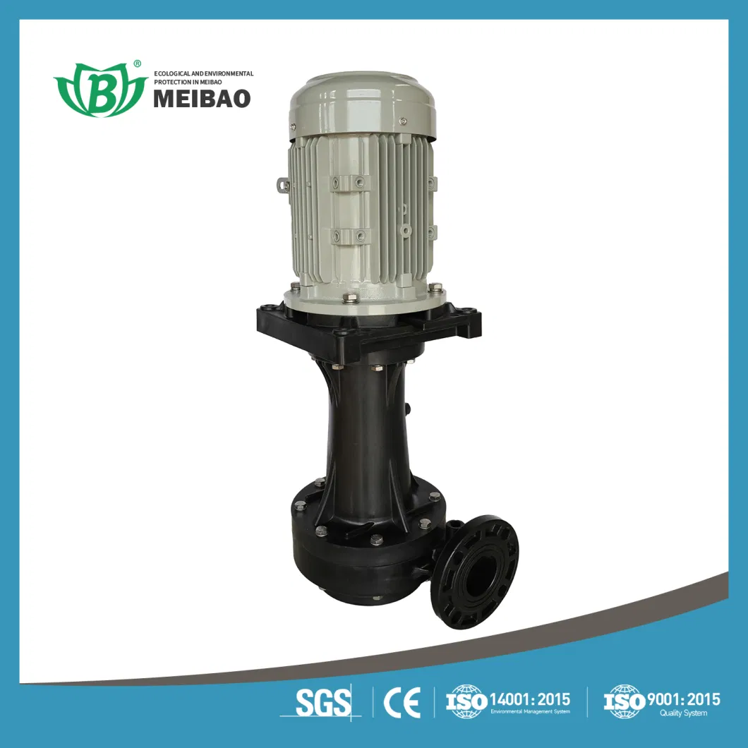 PP PVDF FRPP Vertical Chemical Centrifugal Pump for Machining or Circulation