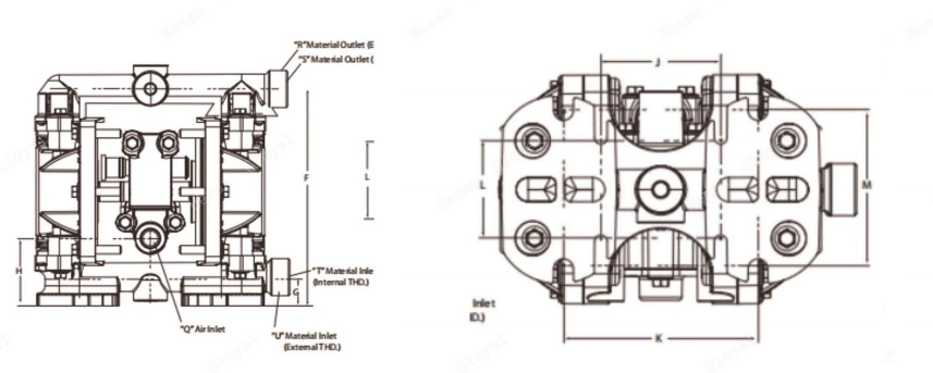 High Performance Wastewater Treatment Alloy Pneumatic Diaphragm Pump