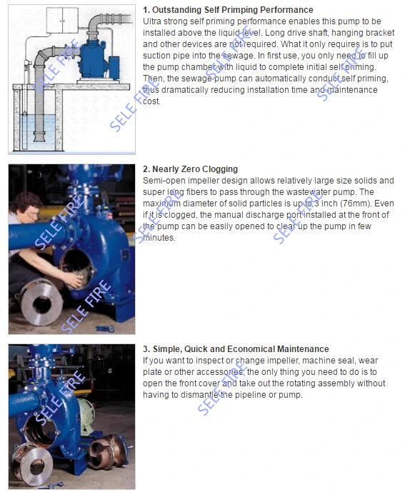 High Quality Electric Horizontal Self Priming Sewage Water Treatment Pump, Electric Slurry Pump, Electric Dirty Water Pump