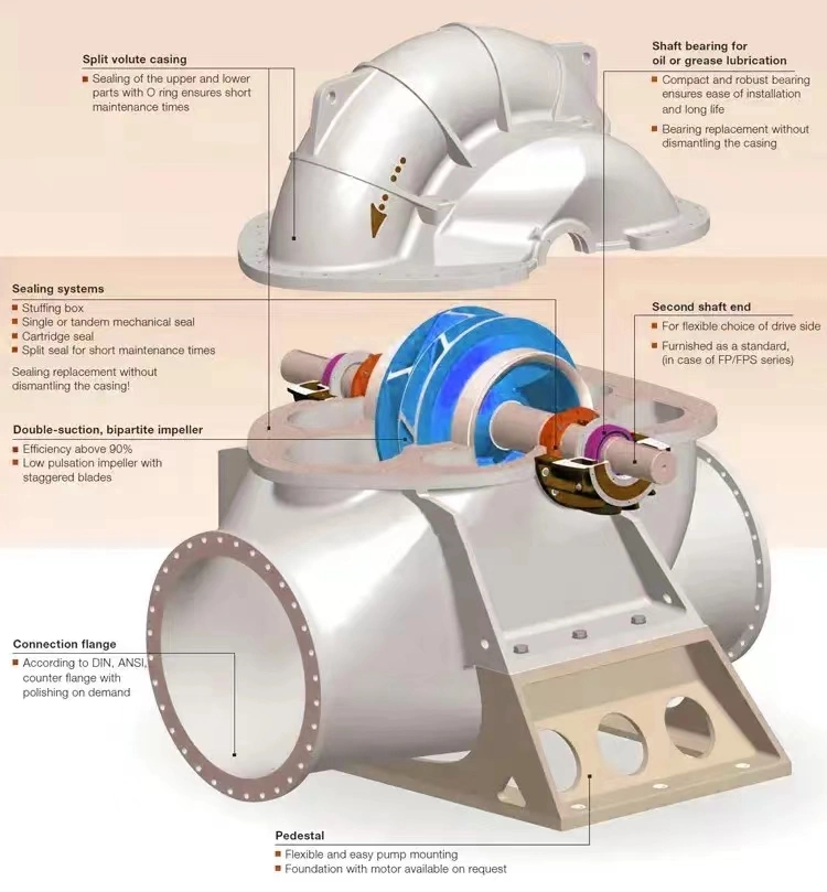 Industrial Double-Suction Pump for Large-Scale Cooling Systems