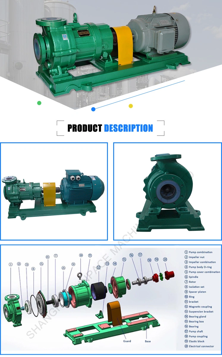 Chemical Plant Non Leakage Transfer PP/PVDF/FEP/PFA Chemical Magnetic Drive Pump