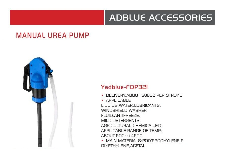 About 500cc Per Stroke Manual Pump Polypropylene Adblue Pump for Urea Transportation