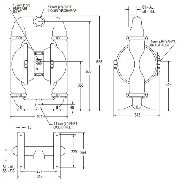 Cheap P220 High Volume Diaphragm Pump for Water Treatment