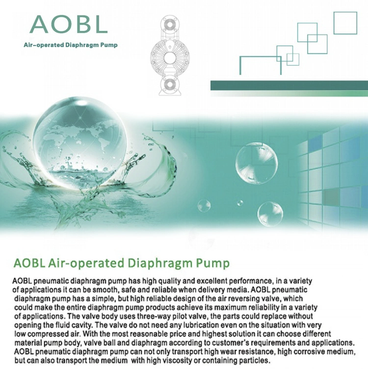 Plastic PVDF Pneumatic Water Alkali Acid Transfer Double Diaphragm Pump