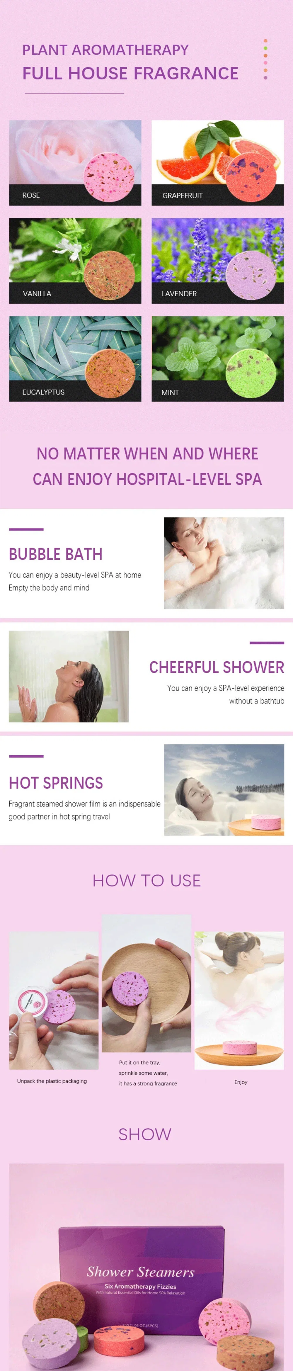 Round Biscuit Flower Sea Salt Shower Tablet Shower Steamers Bath Bomb