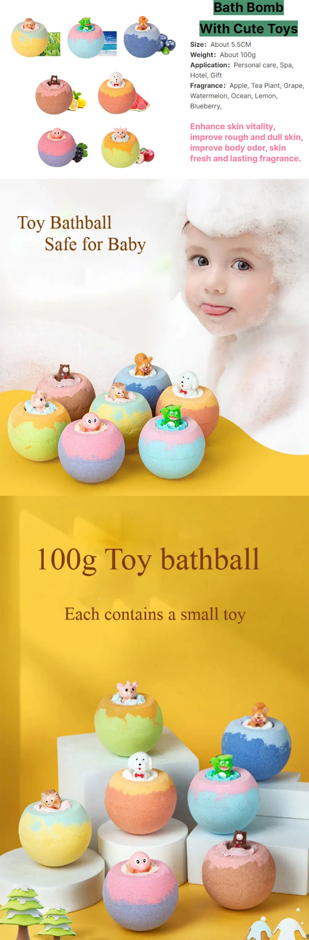 Bubble Salt Bath Ball Children Nourishing Skin Essential Oil Bath Bomb