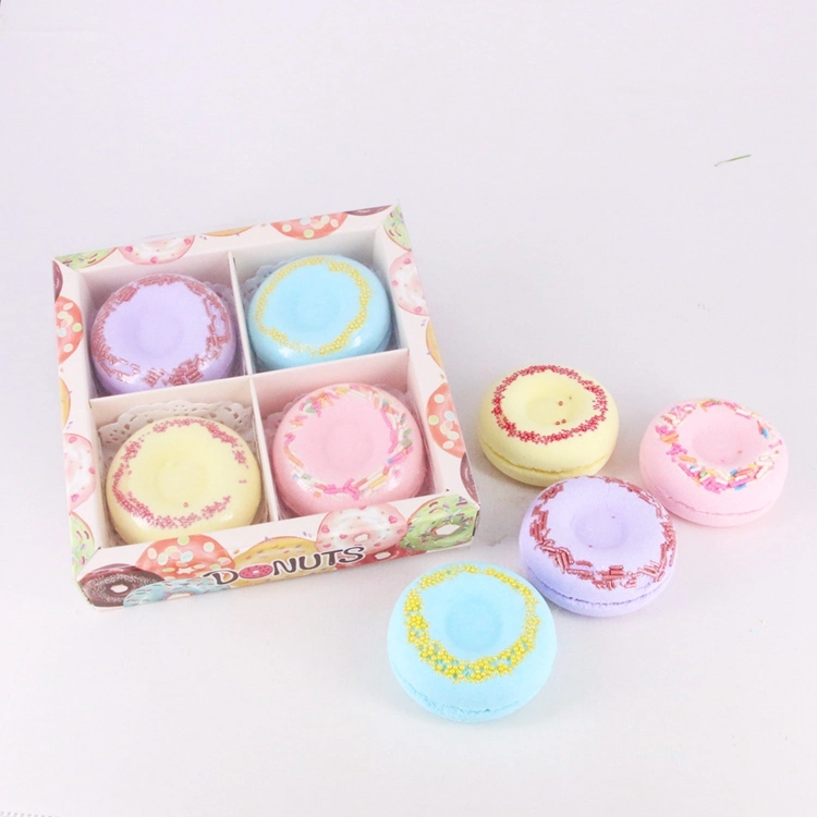Private Label Wholesale Small Fizzy Bath Bombs Kids Mini Donut Luxury Mini Bath Salt Ball Bombs Packing Gift Set Organic