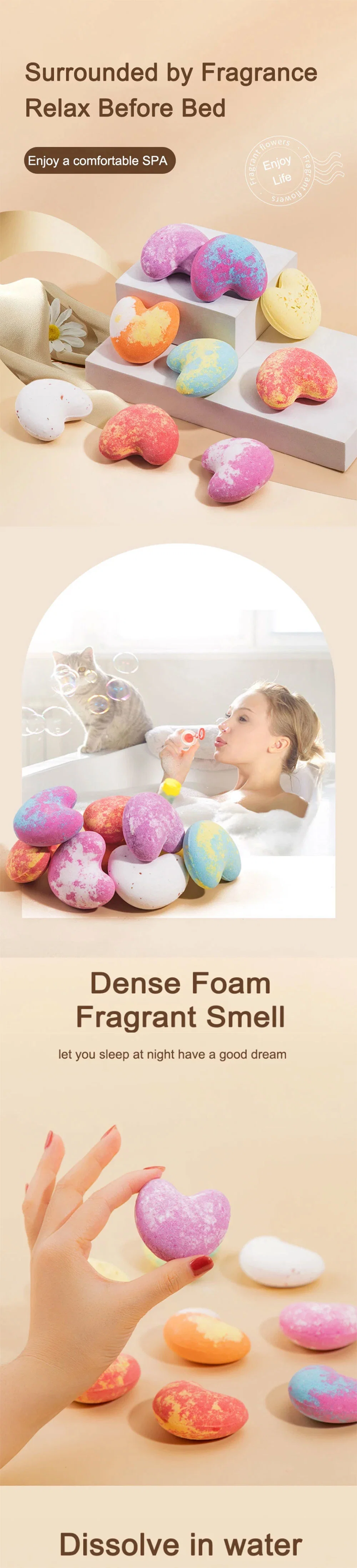 OEM Factory Wholesale Love Bath Salt Ball Aromatherapy Bath Bombs