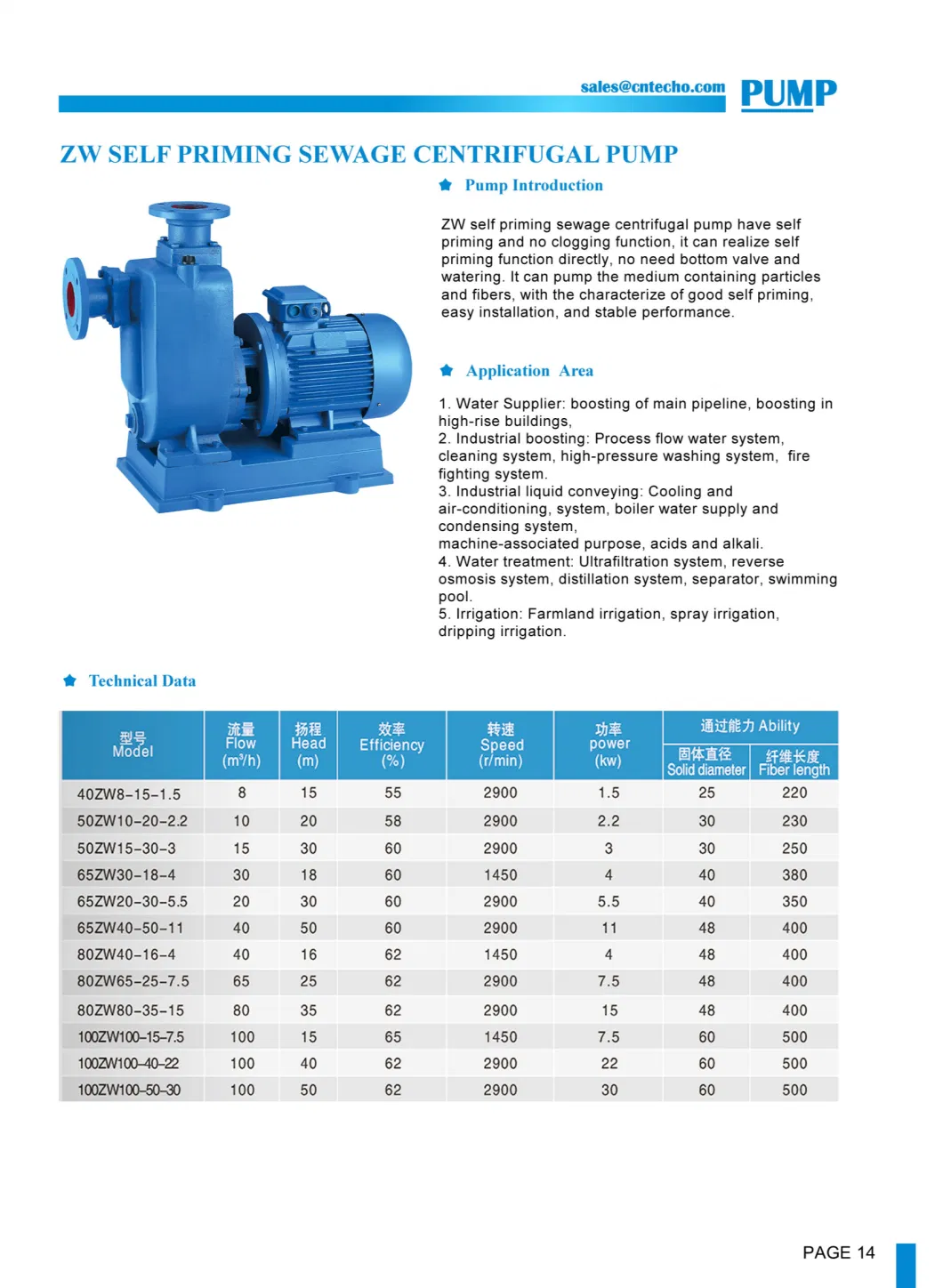 Zw Type Explosion-Proof Self-Priming Sewage Pump Stainless Steel Self-Priming Sewage Pump