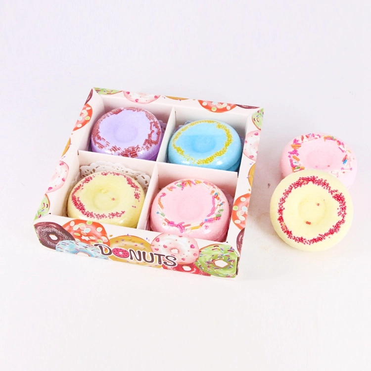 Private Label Wholesale Small Fizzy Bath Bombs Kids Mini Donut Luxury Mini Bath Salt Ball Bombs Packing Gift Set Organic