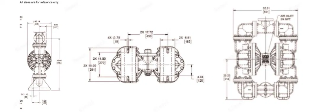 High Performance Wastewater Treatment Alloy Pneumatic Diaphragm Pump