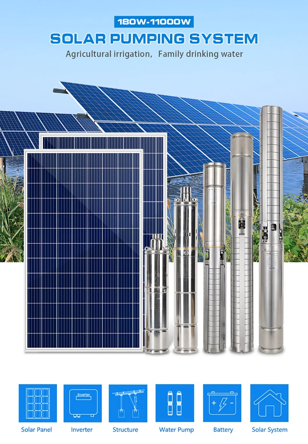 New Technology Solar Water Pump for Industrial and Agriculture Use Available at Wholesale Supply Solar Water Pumps Price