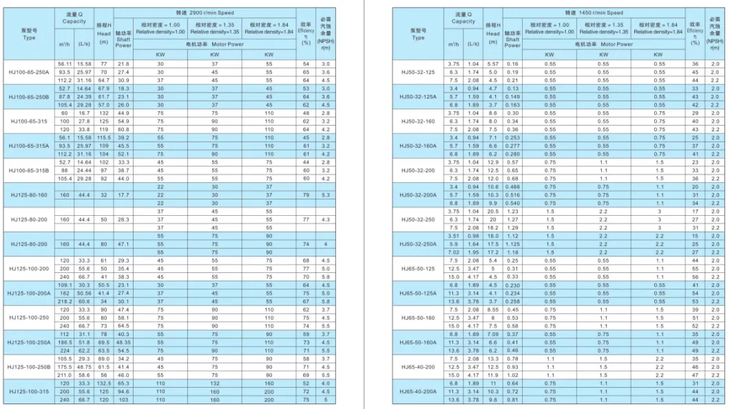 Hj API610 Oh1 Salt Chemical Pump Industrial Pump Chemical Process Pump Oh1 Water Pump Paper and Pulp