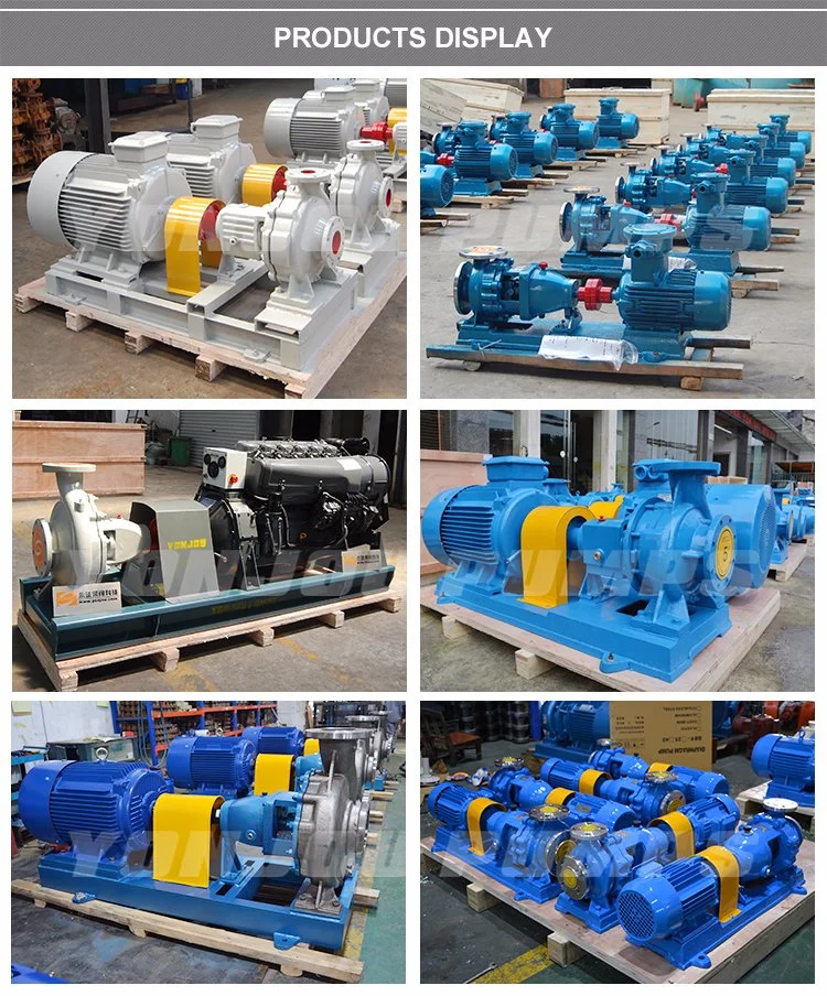 Ih High Volume End Suction Single Stage Stainless Steel Water Chemical Centrifugal Pump for Acid Feed Processing