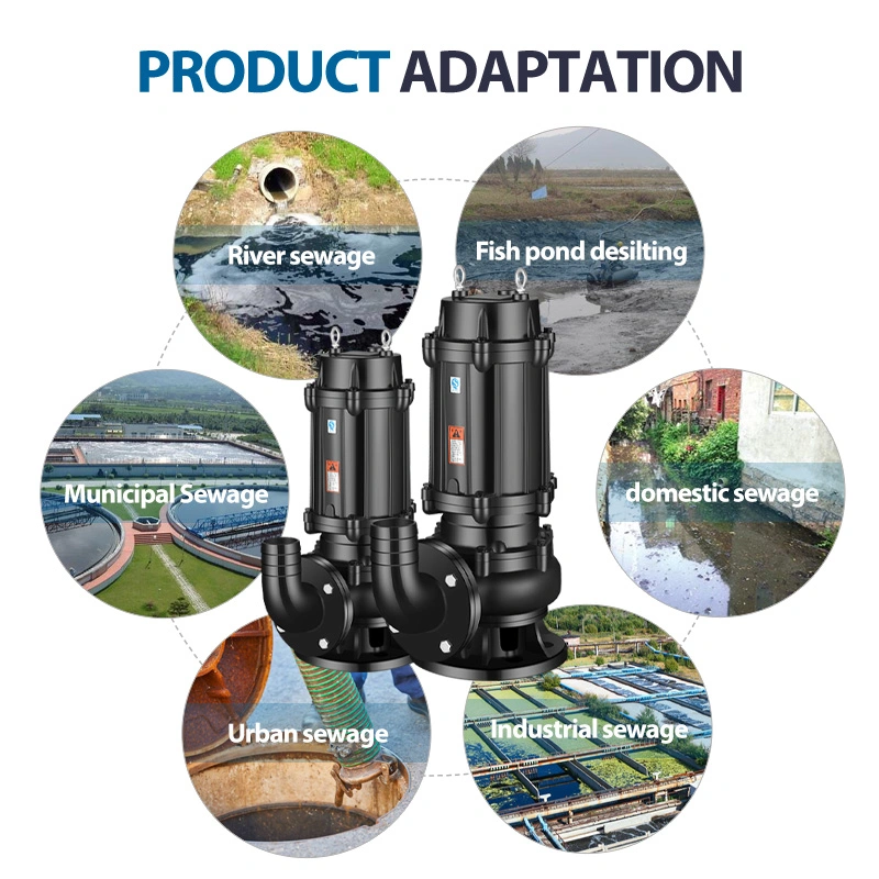 Vertical Non Clogging Raw Water Transfer Pumps Dirty Water Submersible Sewage Aquarium Pump for Domestic Wastewater