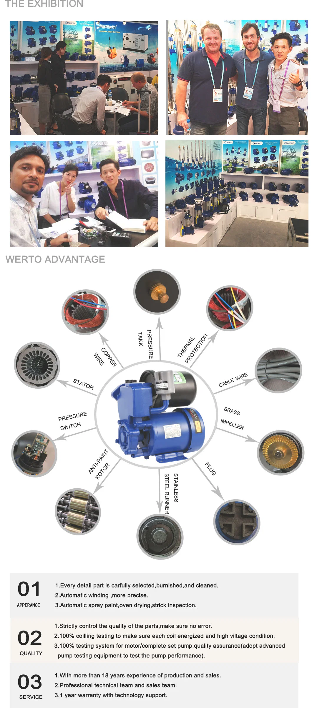 Werto High Pressure Electric Industrial Pump Automatic Periphera Hydraulic Pumps