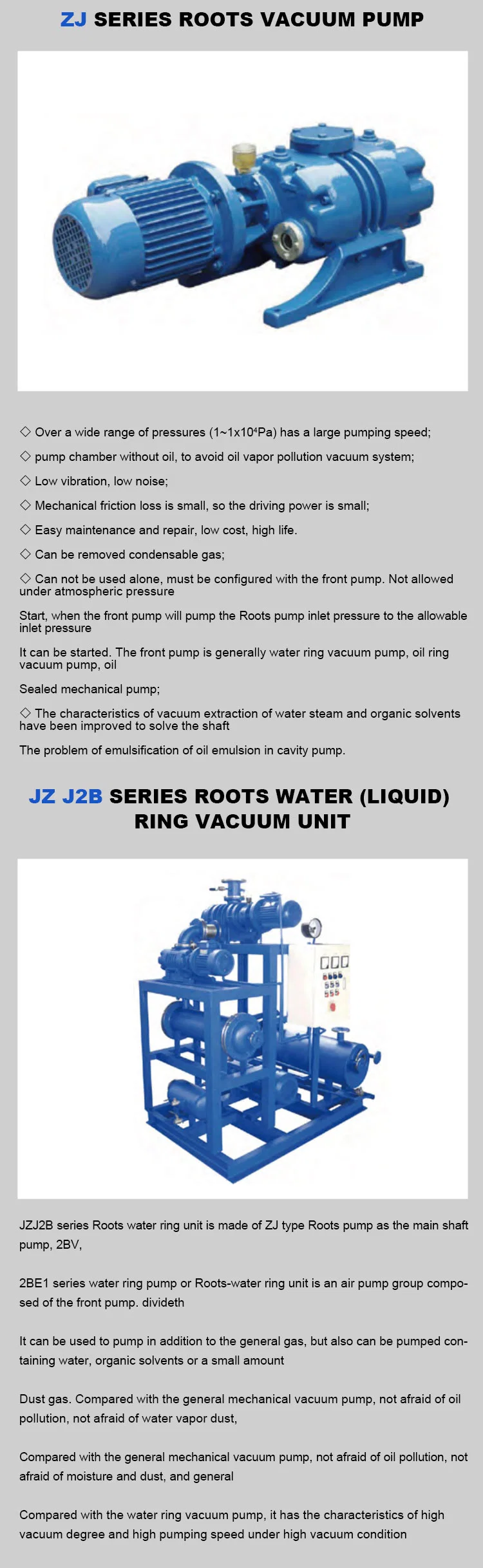 Single Stage Water Circulated Monoblock Pumps 2BV Water Liquid Ring Vacuum Pumps