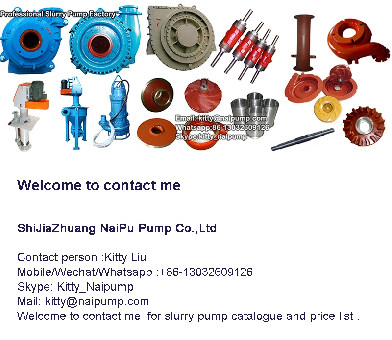 Heavy Duty Erosion Resistant Mineral Concentrator Centrifugal Slurry Pump