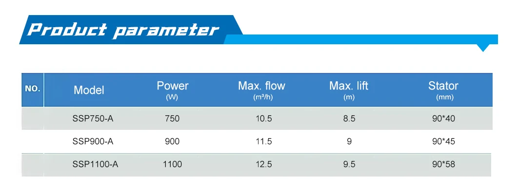 1100W 220V with Controller Ssp Plastic Submersible Chemical Pump for Household