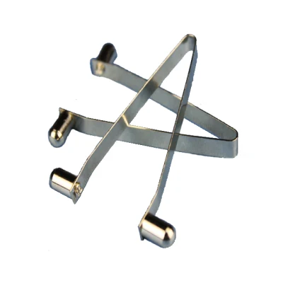 Custom Manufacture Hardware Flat V Spring Clips Stainless Steel Double Tube Lock Button Spring Clip