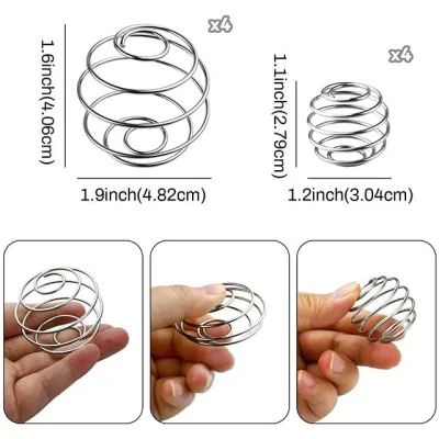 Custom Food Grade 304 Stainless Steel Music Wire Shaker Whisk Ball Spring Bottle Protein Mixing Shaker Ball Spring