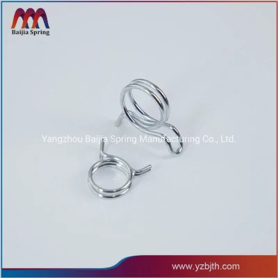 Small Round Single Wire Adjustable Torsion Spring Zinc Plated Hose Clamp for Tube Double Wire Fuel Line Hose Tube Spring Clips Hose Clamp