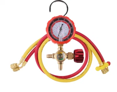 Single Double Valve Pressure Gauge OEM Design Refrigerant Use Manifold Set