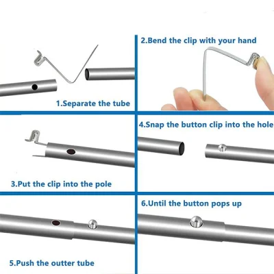 Custom Steel Spring Tent Tube Lock V Shaped Flat Push Button Clips Pins Stainless Steel V Shape Spring Clip