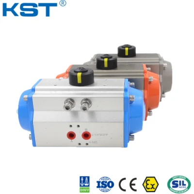 Rack and Pinion Pneumatic Actuator Double Acting and Spring Return PTFE Coated/Aluminum Alloy Casting with Ball/Butterfly/Sanitary/Control Valve CE/ISO9001/IP67