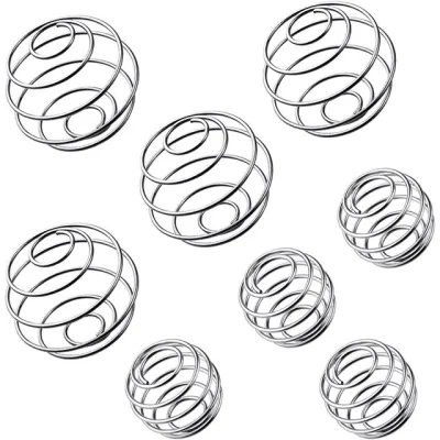 Custom Food Grade 304 Stainless Steel Music Wire Shaker Whisk Ball Spring Bottle Protein Mixing Shaker Ball Spring