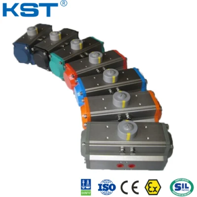 Rack and Pinion Pneumatic Actuator Double Acting and Spring Return PTFE Coated/Aluminum Alloy Casting with Ball/Butterfly/Sanitary/Control Valve CE/ISO9001/IP67