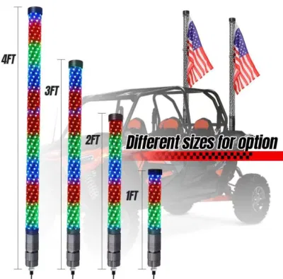 Hot Selling Safety LED Mining Whips with Reflective Flag (Orange) Quick Release Spring Base Work Warning Light