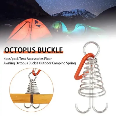 Tent Spring Buckle Fixed Hook Buckle, Portable Camping Tent Fixed Buckle Rope Anchor for Outdoor