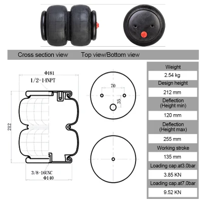 Hot Sell 2600lb Air Bags Assembly Suspension System Spring 2e2600