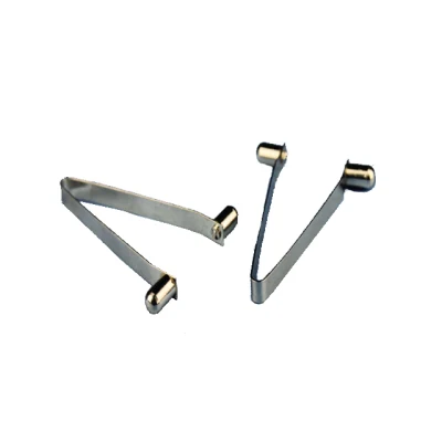 Custom Manufacture Hardware Flat V Spring Clips Stainless Steel Double Tube Lock Button Spring Clip