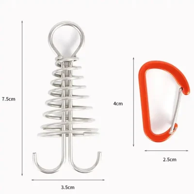 Tent Spring Buckle Fixed Hook Buckle, Portable Camping Tent Fixed Buckle Rope Anchor for Outdoor