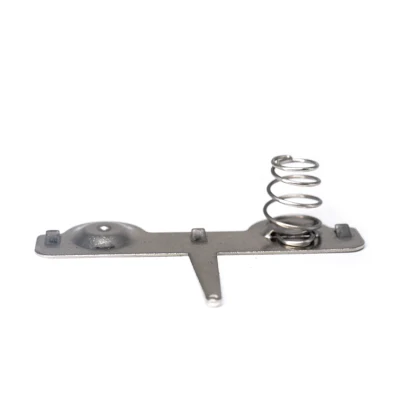 China Customized Battery Spring AA Battery Conical Spring Battery Contact Spring with Plate Iron Nickle Plated Terminal Electronic Contact