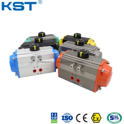 Rack and Pinion Pneumatic Actuator Double Acting and Spring Return PTFE Coated/Aluminum Alloy Casting with Ball/Butterfly/Sanitary/Control Valve CE/ISO9001/IP67