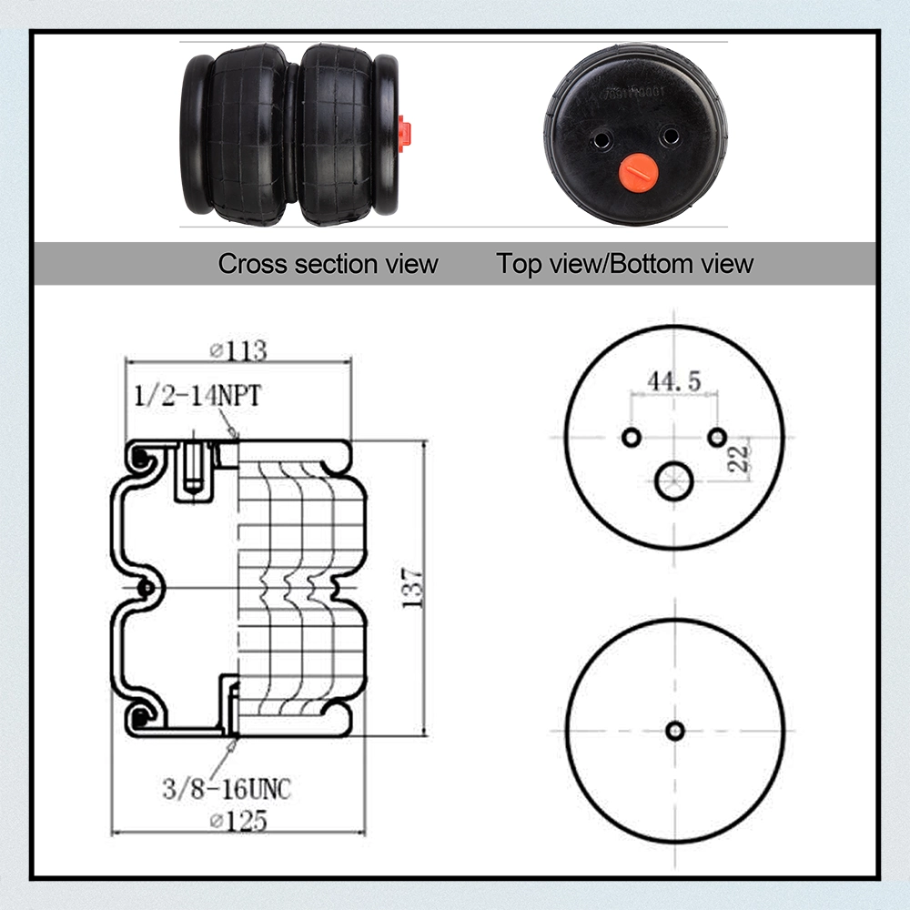 2300ib Air Single Port 1/2NPT Air Ride Springs Suspension 2e2300